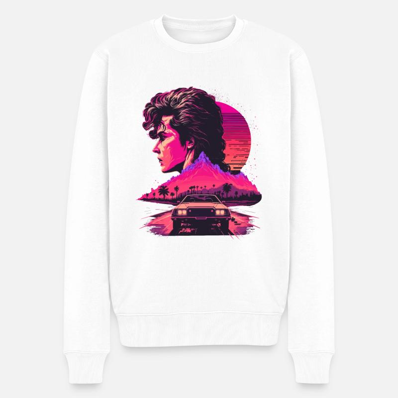 Dampfwelle - Männer Premium Bio Pullover - Weiß
