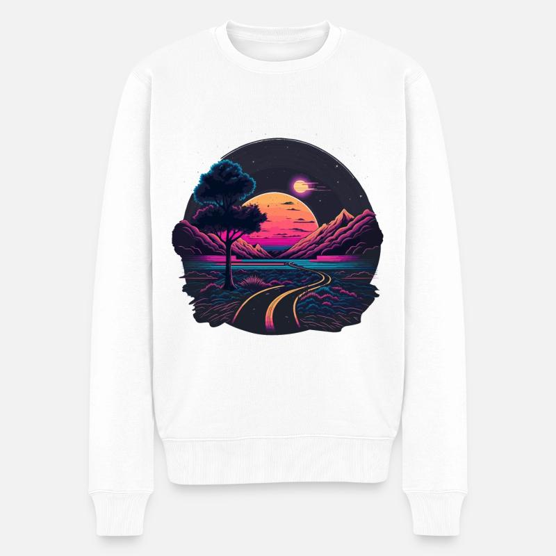 Neonsonne - Männer Premium Bio Pullover - Weiß