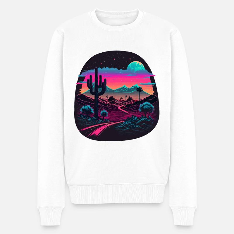 Paysage rétro - Pull Premium bio Homme - blanc