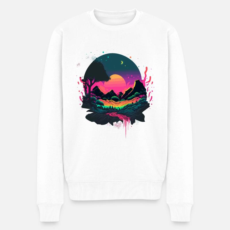 Rivière au néon - Pull Premium bio Homme - blanc