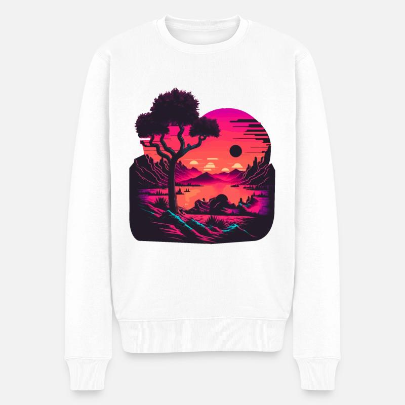 Vue rétro - Pull Premium bio Homme - blanc