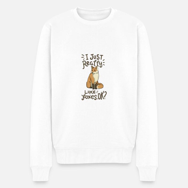 Forêt animale de renards - Pull Premium bio Homme - blanc
