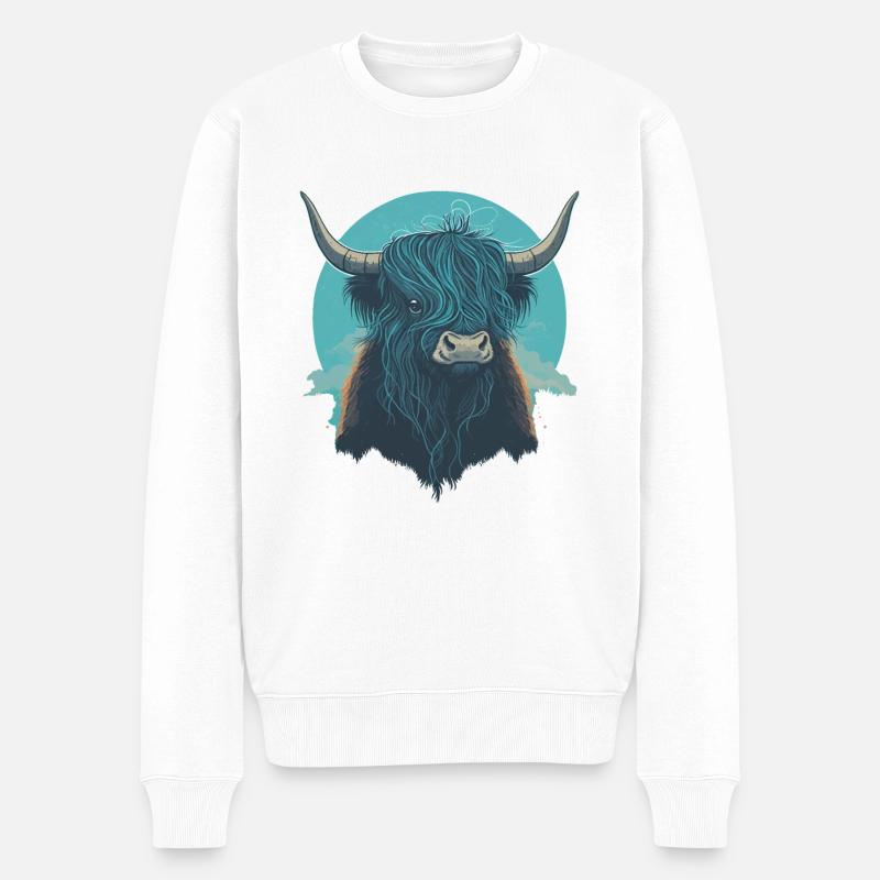Amoureux des yaks - Pull Premium bio Homme - blanc