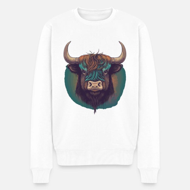 Tibetischer Yak - Männer Premium Bio Pullover - Weiß