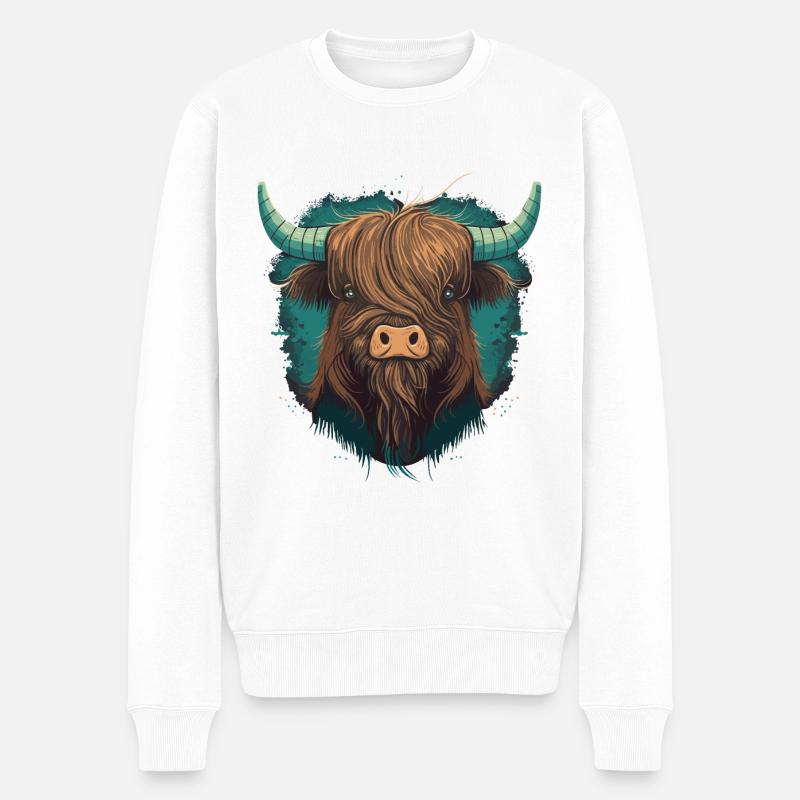 Mignonne tête de yak - Pull Premium bio Homme - blanc