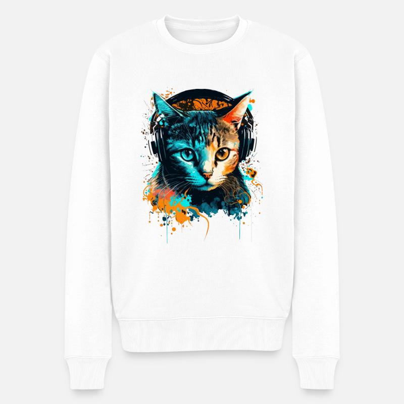 Cadeau du propriétaire de chat - Pull Premium bio Homme - blanc