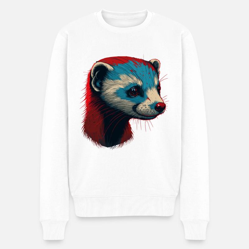 Furet rouge - Pull Premium bio Homme - blanc