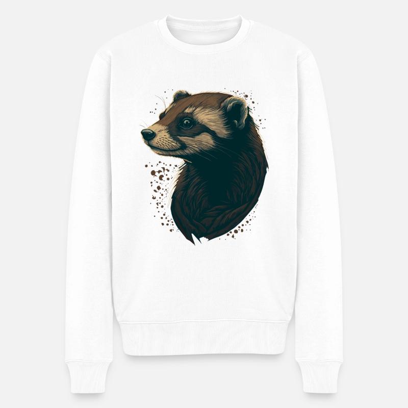 Frettchenliebhaber - Männer Premium Bio Pullover - Weiß