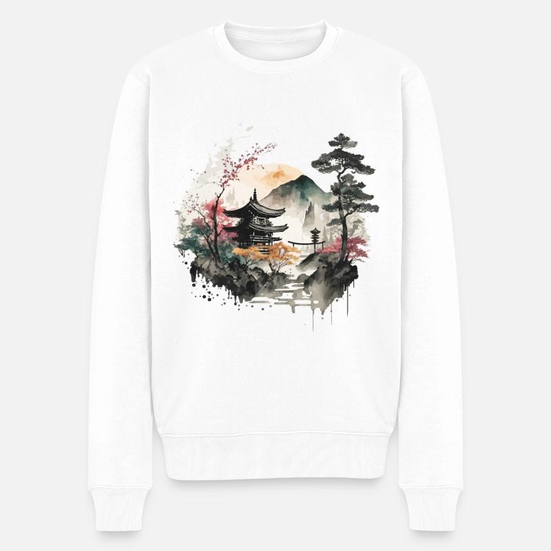 Sakura - Pull Premium bio Homme - blanc