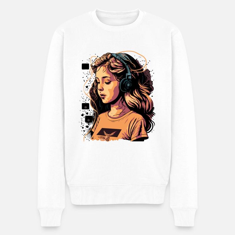 Kawaii - Männer Premium Bio Pullover - Weiß