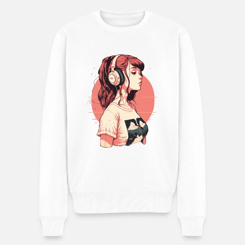 Lofi - Männer Premium Bio Pullover - Weiß
