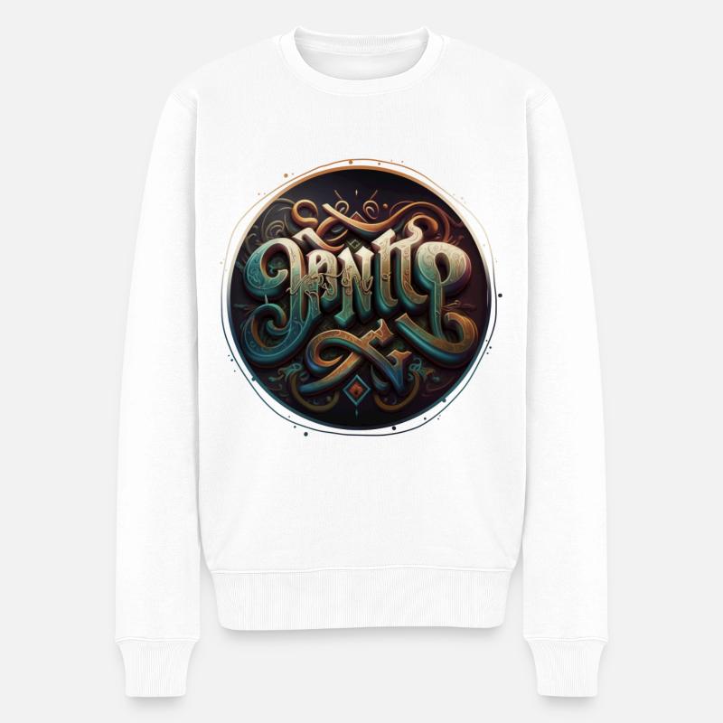 Graffiti Inspirierend V2 - Männer Premium Bio Pullover - Weiß