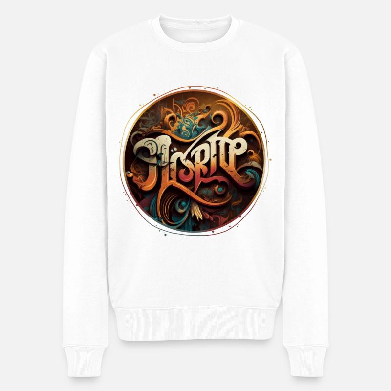 "Inspire" Graffiti Theme 1 - Männer Premium Bio Pullover - Weiß