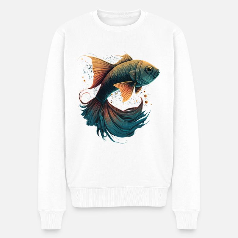Angelgeschenke - Männer Premium Bio Pullover - Weiß