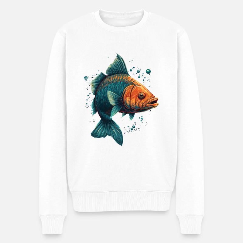 Brochet - Pull Premium bio Homme - blanc