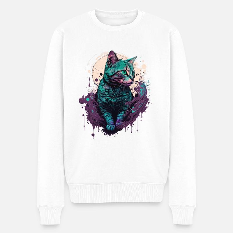 Chat coupé - Pull Premium bio Homme - blanc