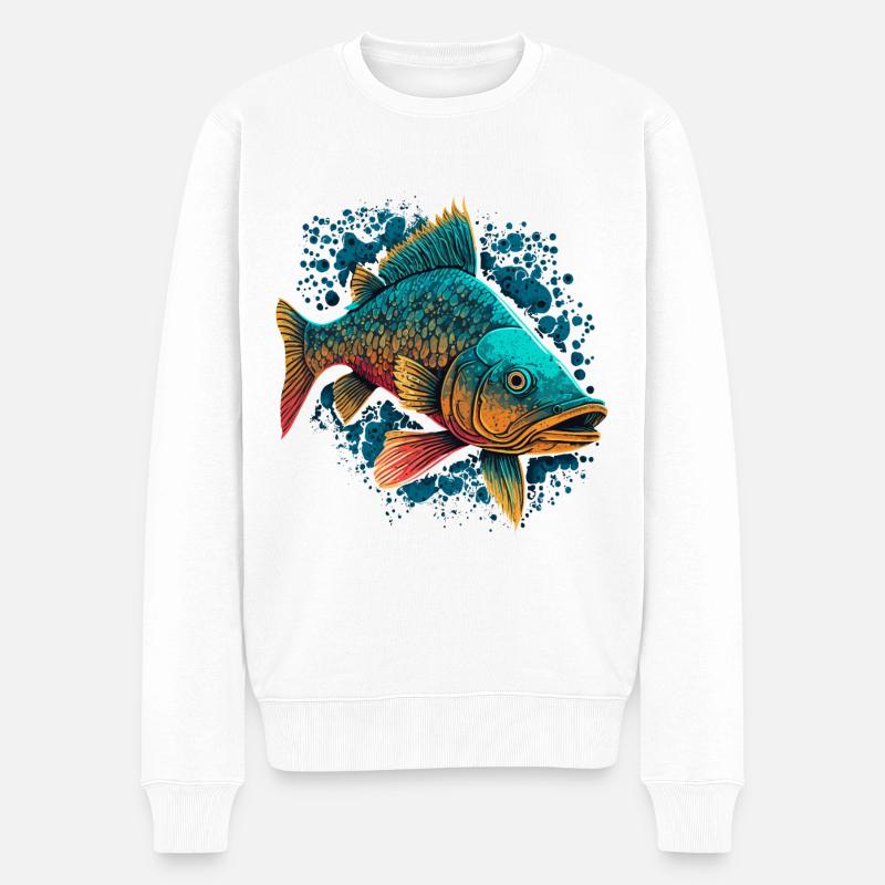 Poissons de rivière - Pull Premium bio Homme - blanc