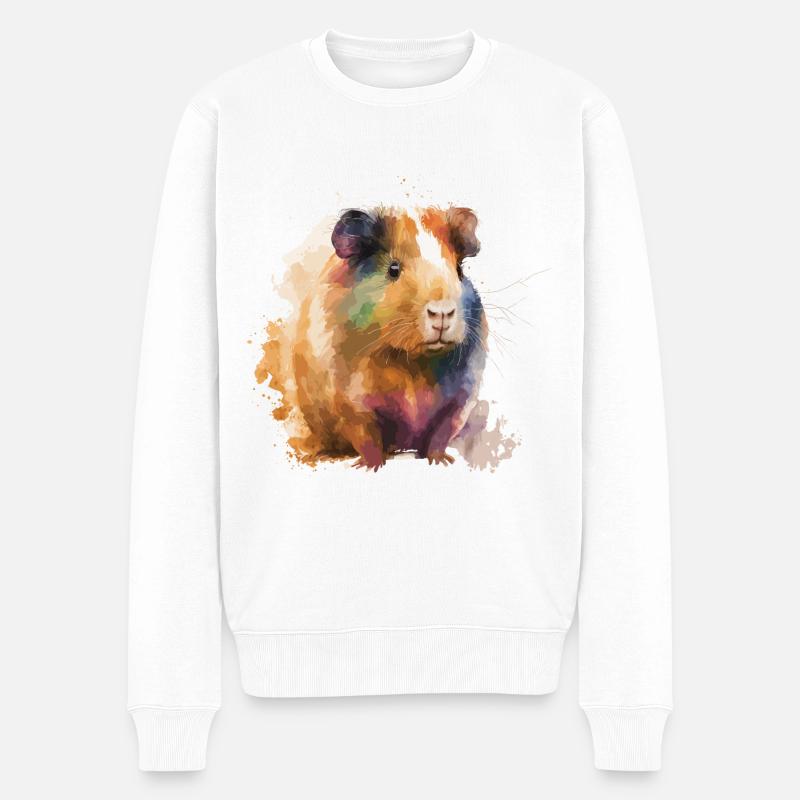 Meerschweinchenbesitzer Illustration - Männer Premium Bio Pullover - Weiß