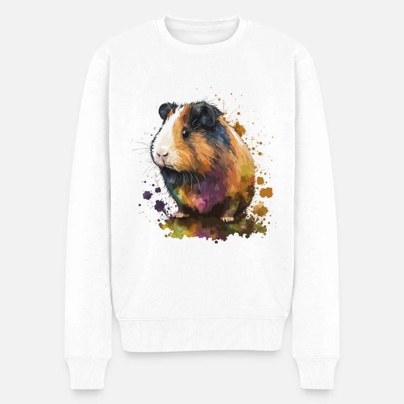 Hamster Illustration - Pull Premium bio Homme - blanc