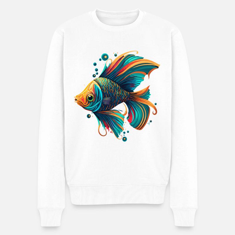 Poisson d’or - Pull Premium bio Homme - blanc
