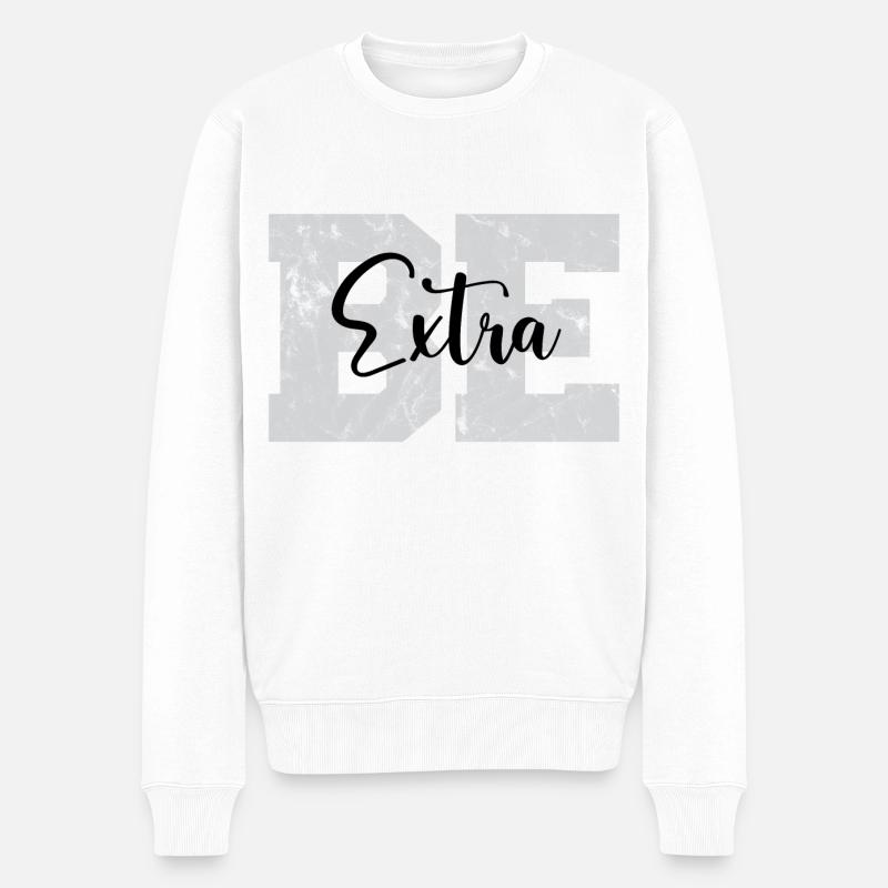 Be Extra - Männer Premium Bio Pullover - Weiß