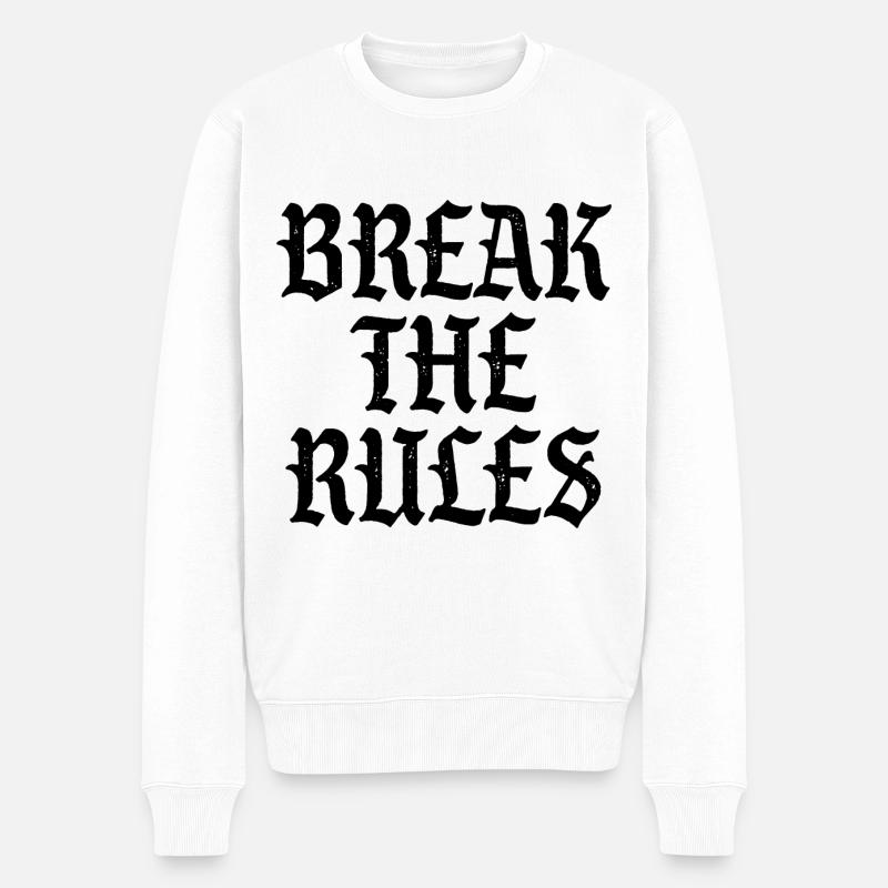 Break the Rules - Männer Premium Bio Pullover - Weiß