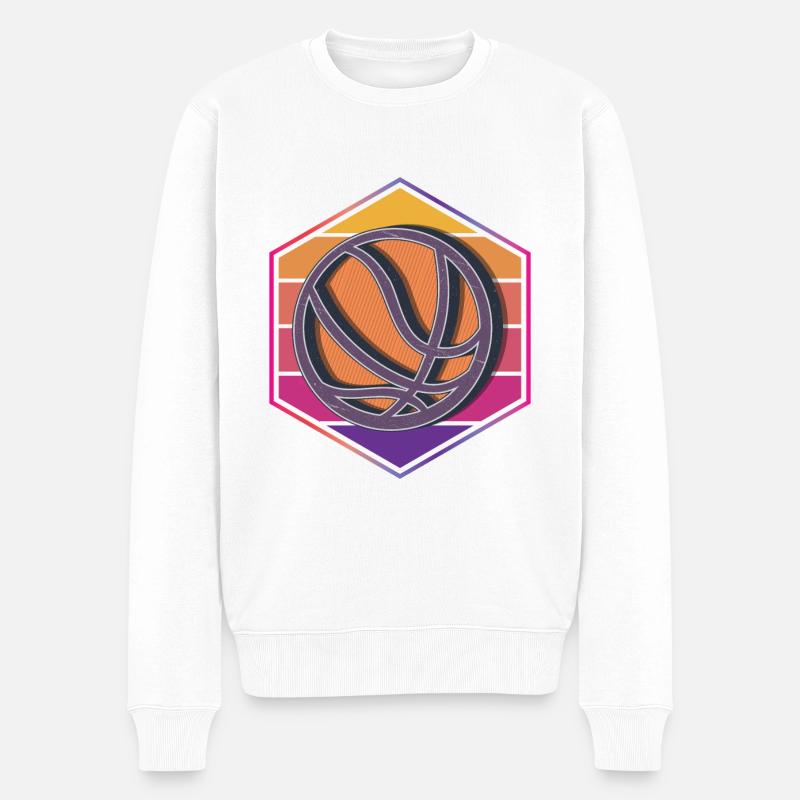 Silhouette de basket-ball - Pull Premium bio Homme - blanc