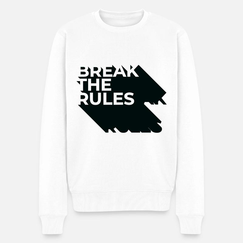 Break the Rules - Männer Premium Bio Pullover - Weiß