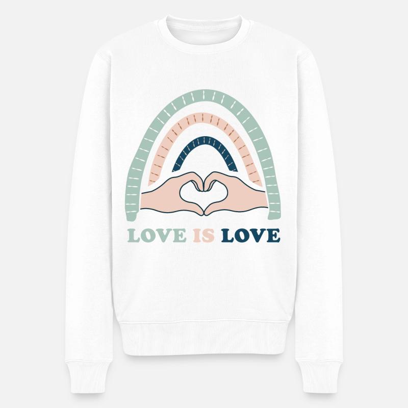 Love is Love - Männer Premium Bio Pullover - Weiß