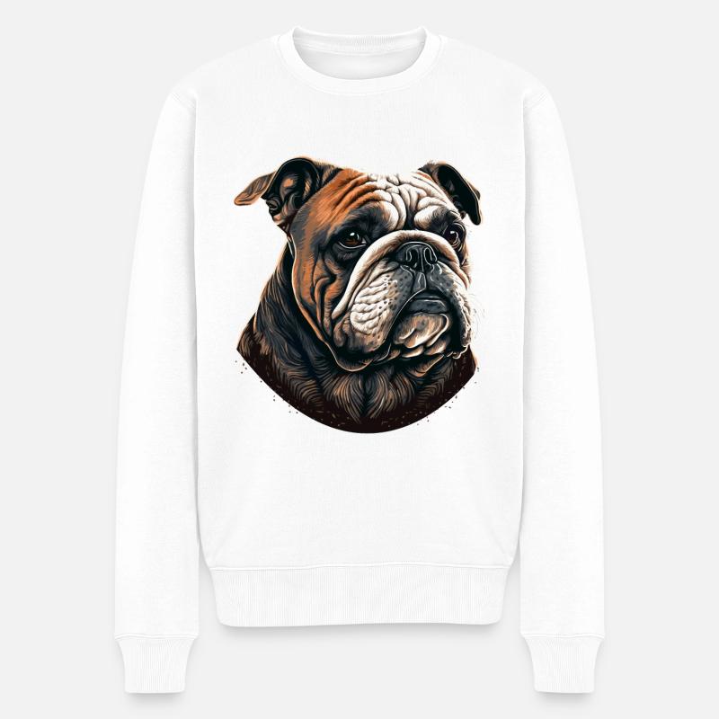 Beau bouledogue - Pull Premium bio Homme - blanc