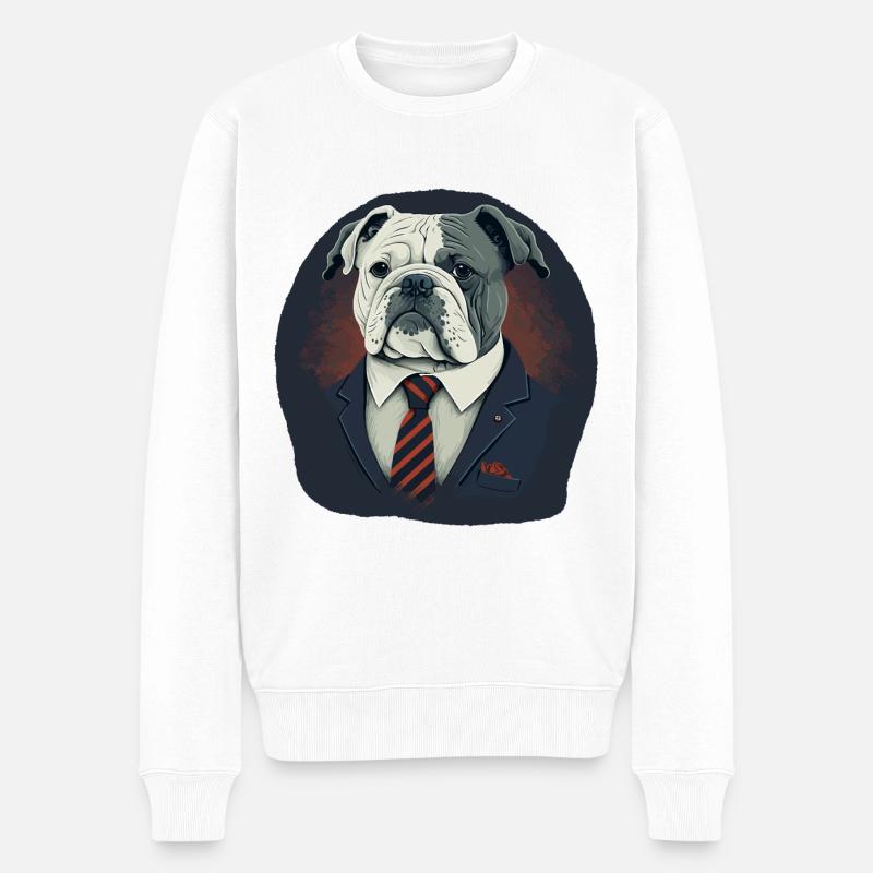 L’officier a l’air d’un bouledogue - Pull Premium bio Homme - blanc