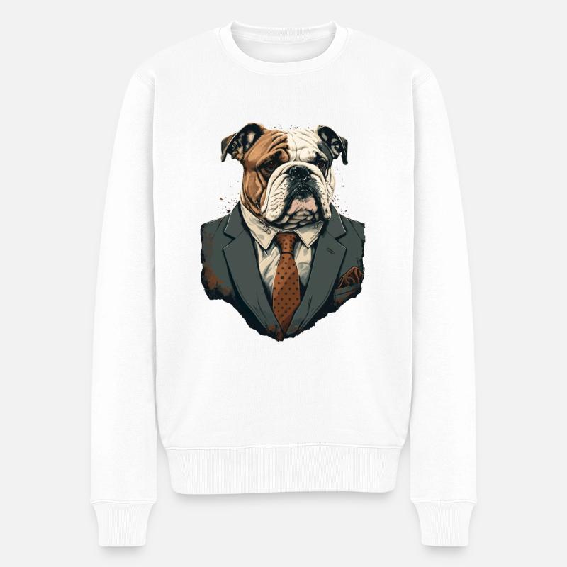 Bouledogue à l’allure de Veretan - Pull Premium bio Homme - blanc