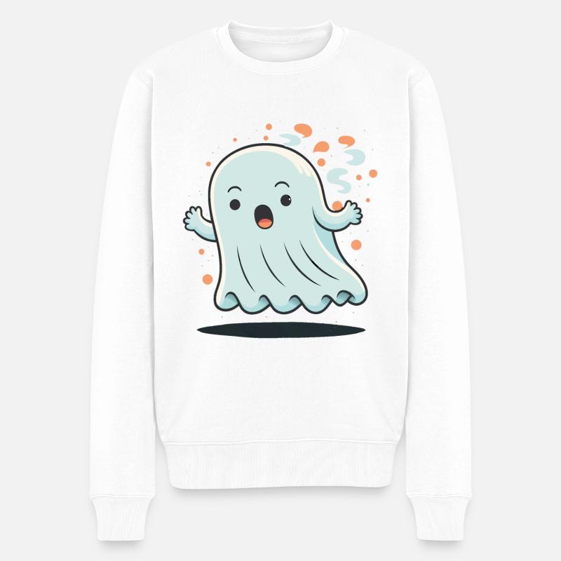 Geschockter Geist - Männer Premium Bio Pullover - Weiß