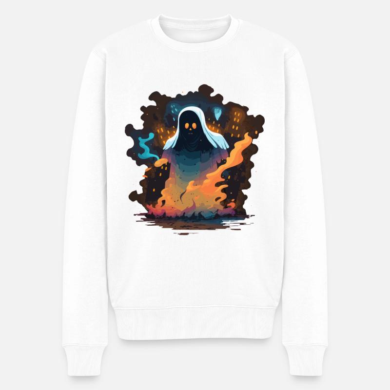 Fantôme d’Halloween - Pull Premium bio Homme - blanc