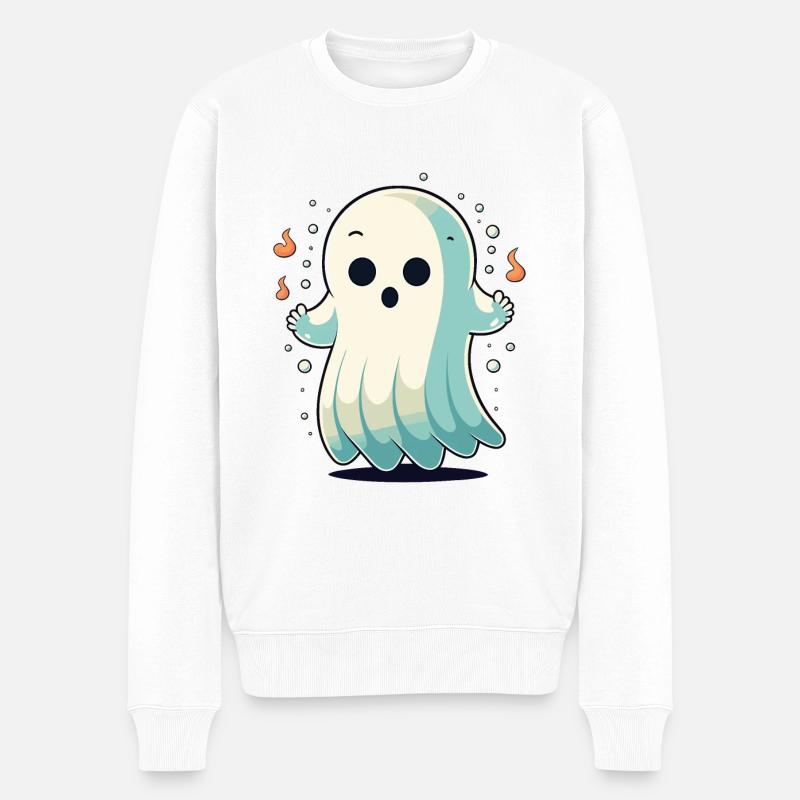 Schwebender Geist - Männer Premium Bio Pullover - Weiß