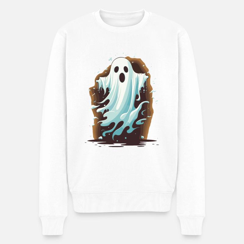 Fantôme d’Halloween - Pull Premium bio Homme - blanc
