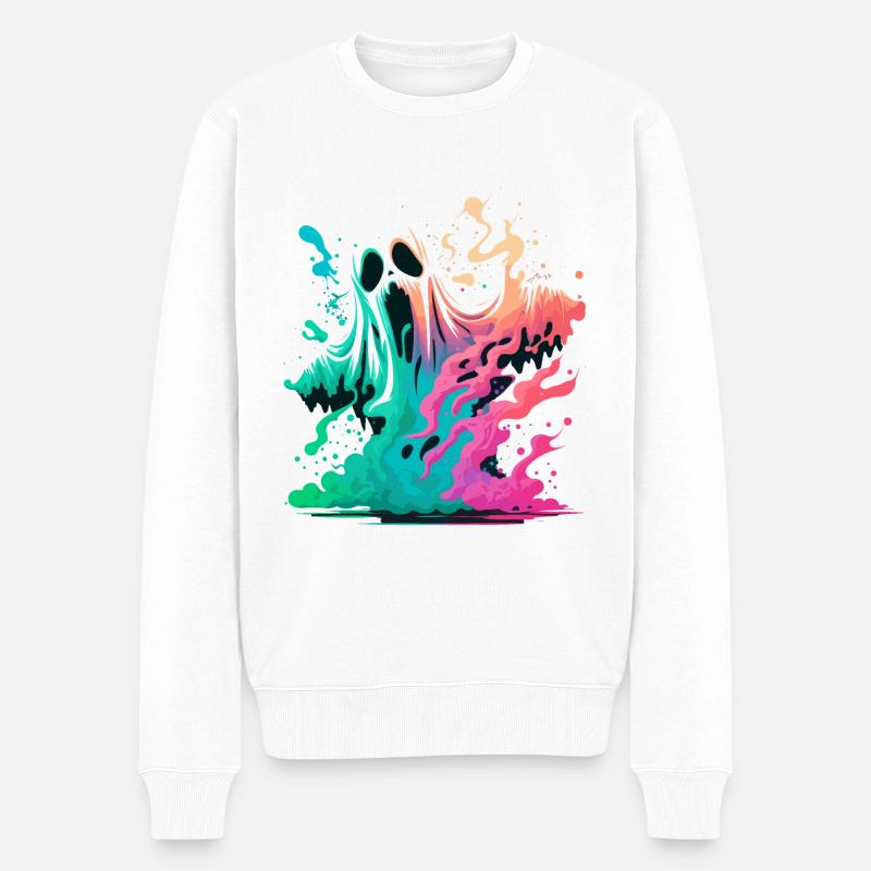 fantôme effrayant - Pull Premium bio Homme - blanc