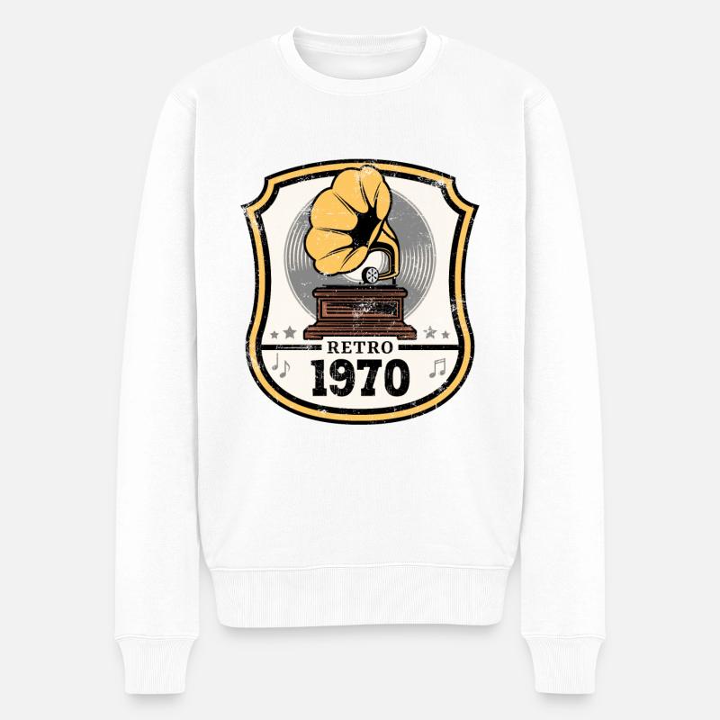 Rétro 1970 - Pull Premium bio Homme - blanc