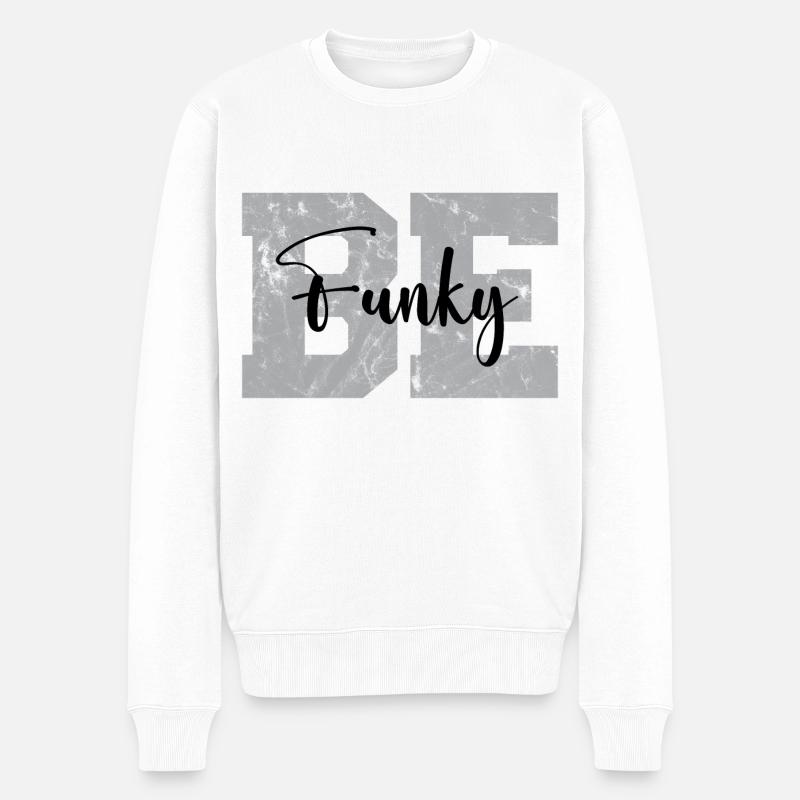 Be Funky Vintage - Männer Premium Bio Pullover - Weiß