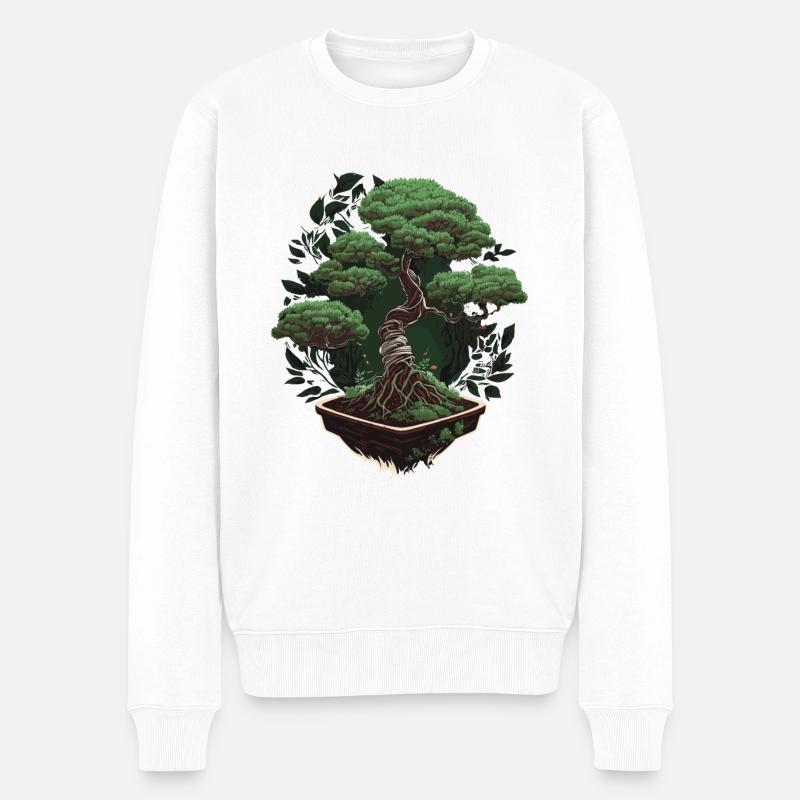 Topfbonsai - Männer Premium Bio Pullover - Weiß