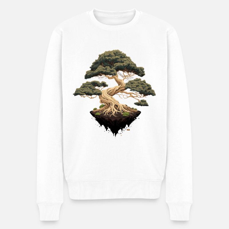 Bonsai-Stil - Männer Premium Bio Pullover - Weiß