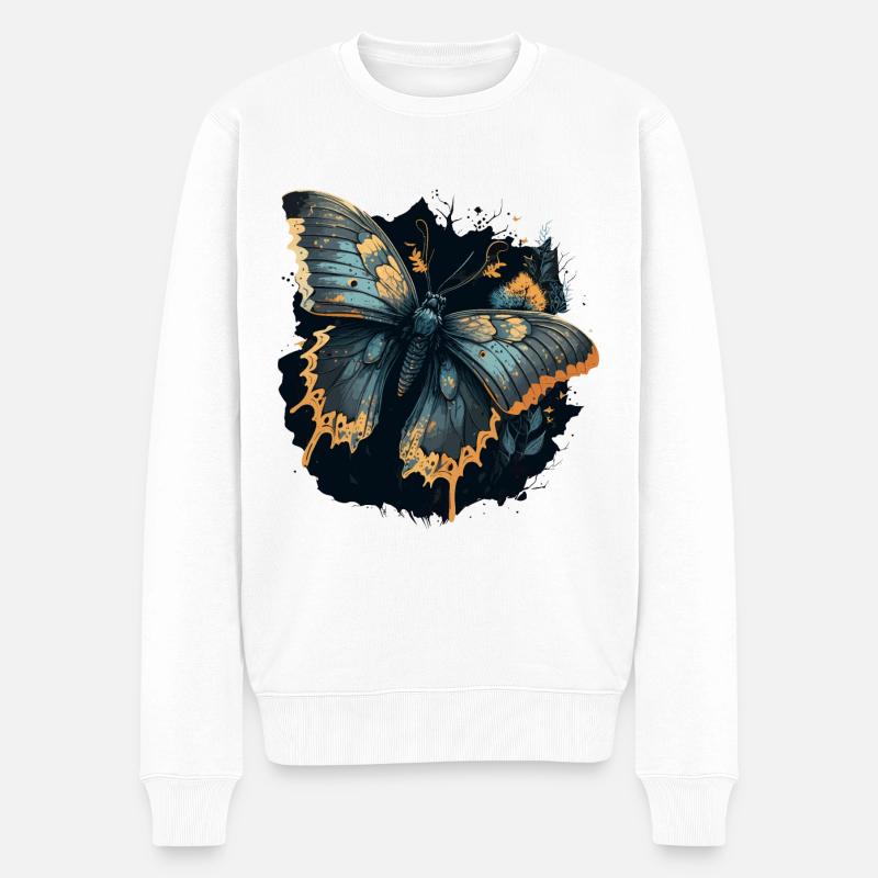 Papillon noir - Pull Premium bio Homme - blanc