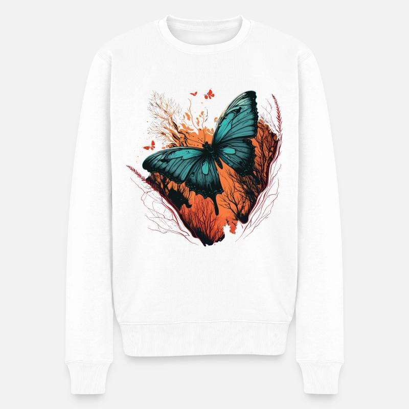 Papillon volant - Pull Premium bio Homme - blanc