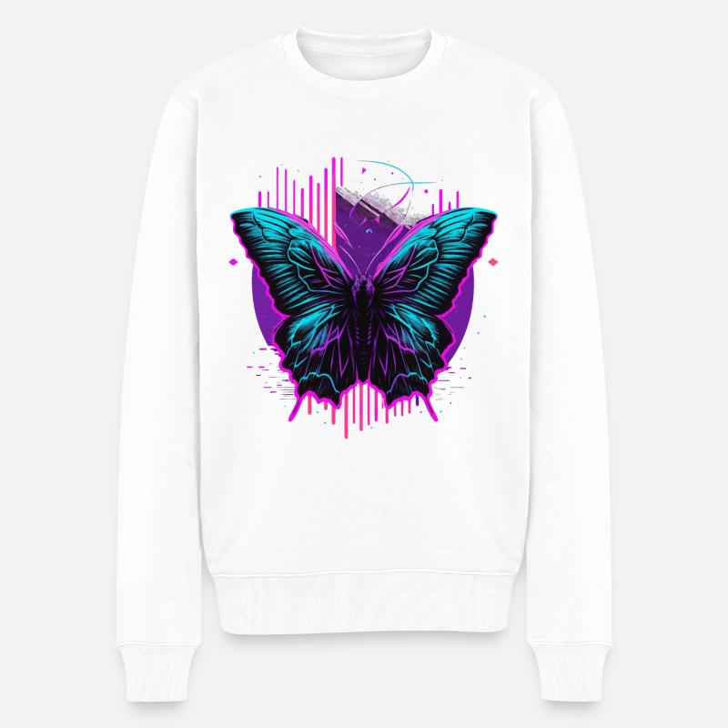 Lueur dans le papillon noir - Pull Premium bio Homme - blanc