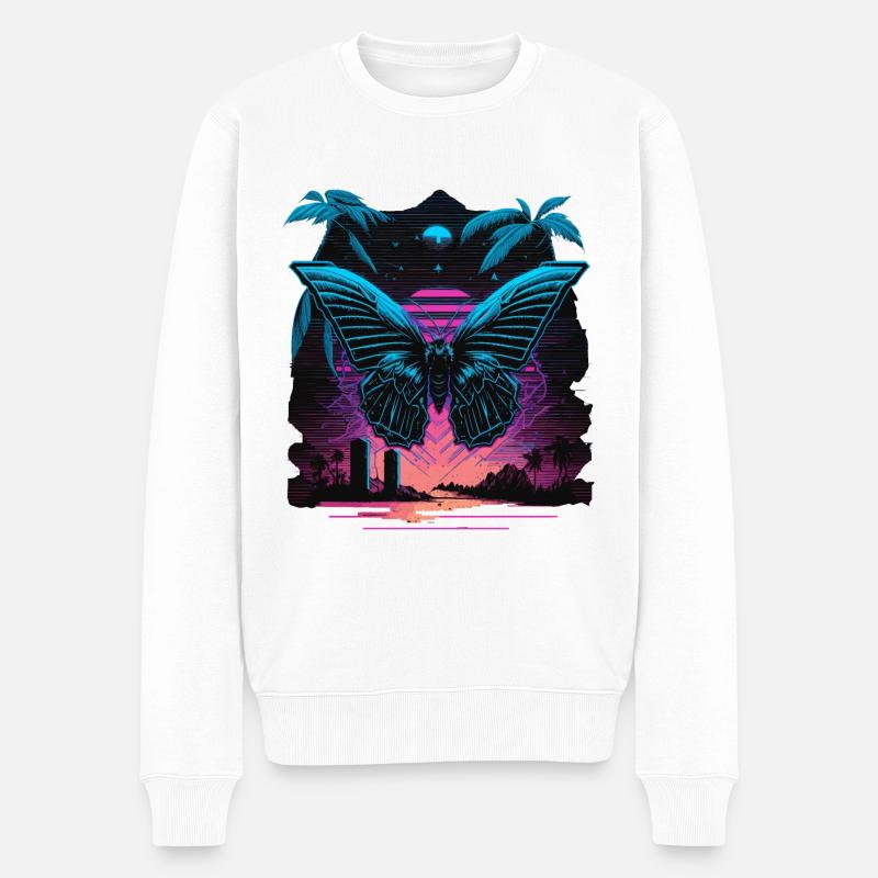 Schmetterling der Nacht - Männer Premium Bio Pullover - Weiß