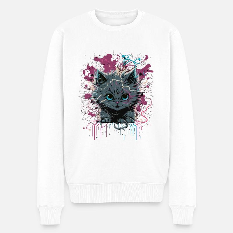 Chat d’énergie - Pull Premium bio Homme - blanc