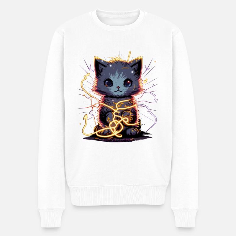 Chat choquant adorable - Pull Premium bio Homme - blanc
