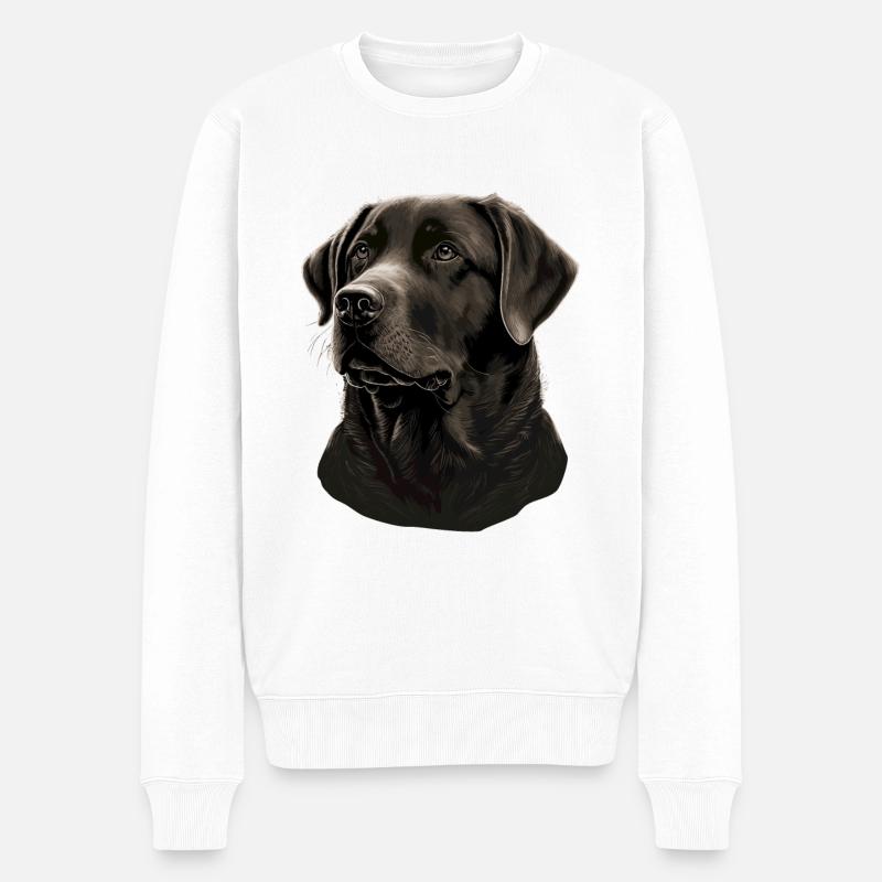 Compagnon Labrador Retriever - Pull Premium bio Homme - blanc