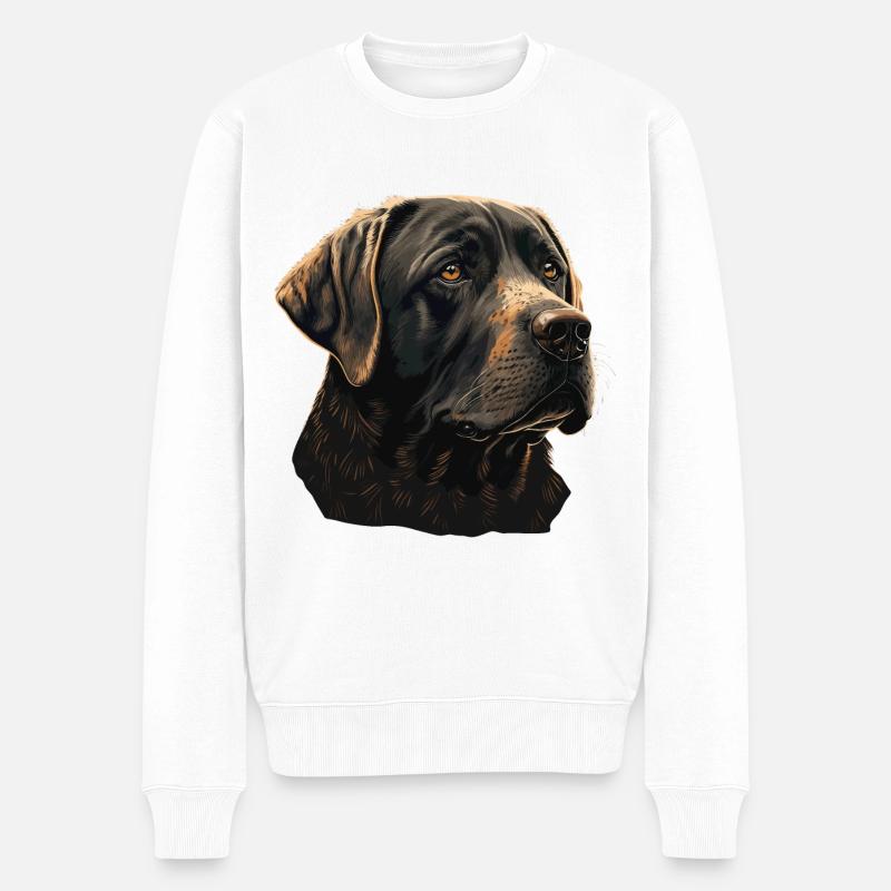 Grand Labrador Retriever - Pull Premium bio Homme - blanc