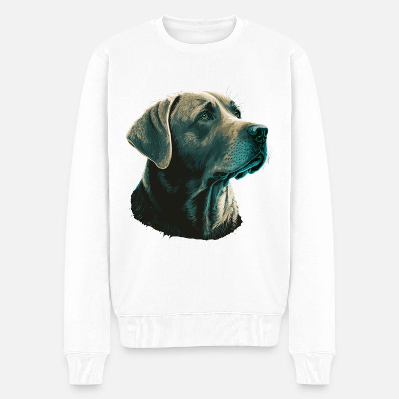 Bright Labrador Retriever - Männer Premium Bio Pullover - Weiß